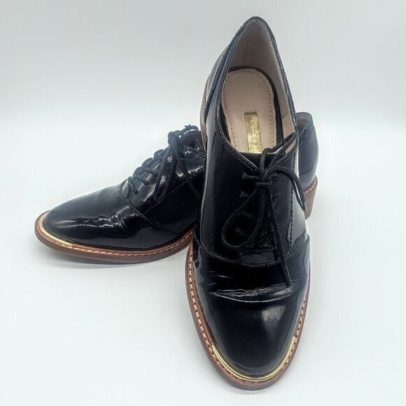 Louise et Cie Lo-Franny Black Kid Soft Patent Leather Loafers 6M - Picture 2 of 8